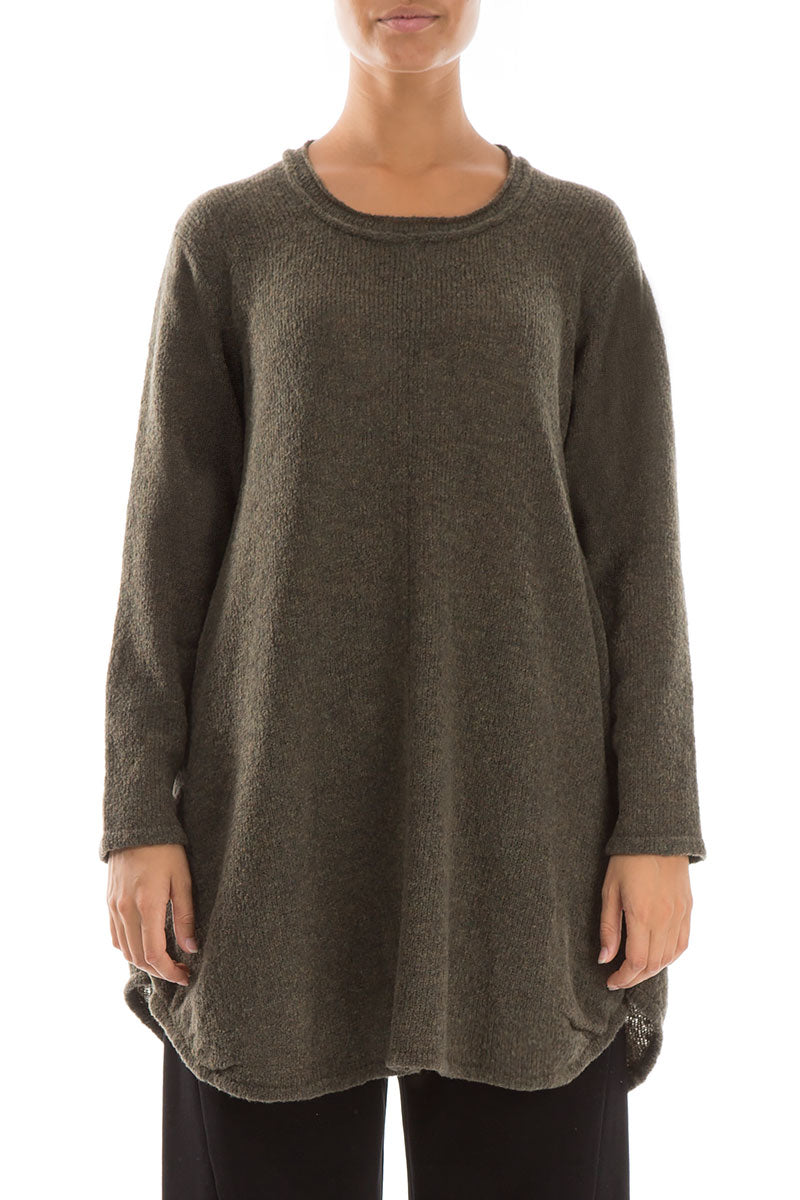 Loose Cosy Khaki Wool Sweater