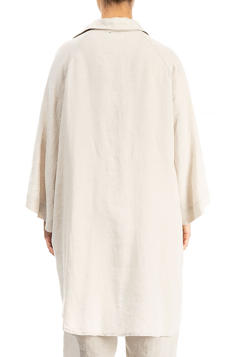 Loose Longer Back Natural Linen Shirt