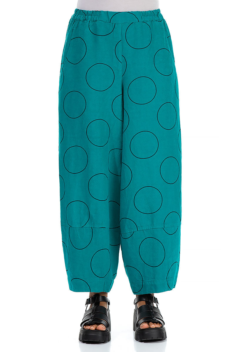 Loose Ocean Bubbles Linen Trousers