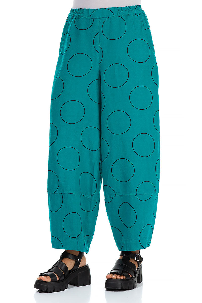 Loose Ocean Bubbles Linen Trousers