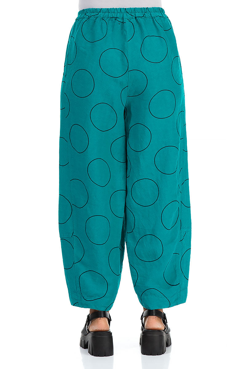 Loose Ocean Bubbles Linen Trousers