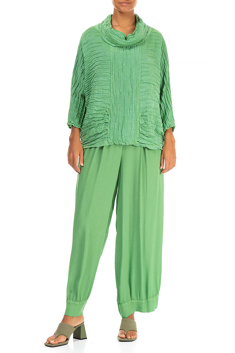 Loose Spring Green Viscose Trousers