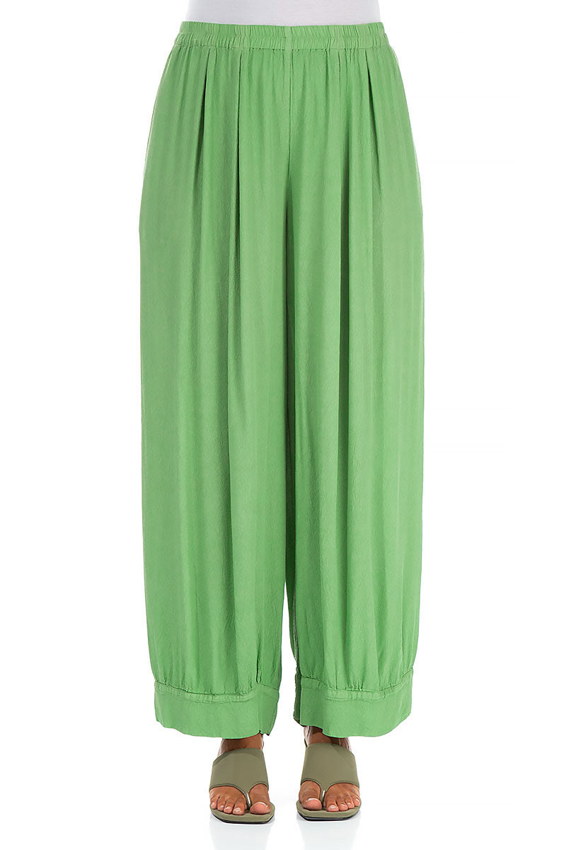 Loose Spring Green Viscose Trousers