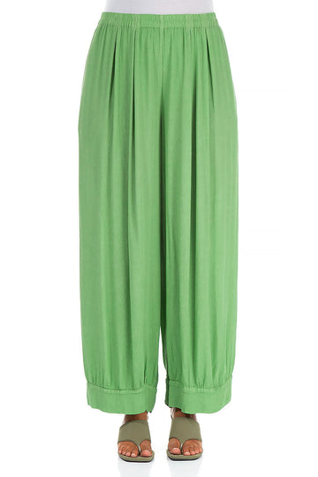 Loose Spring Green Viscose Trousers