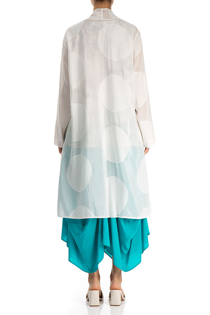 Large Bubbles White Silk Cotton Waterfall Jacket