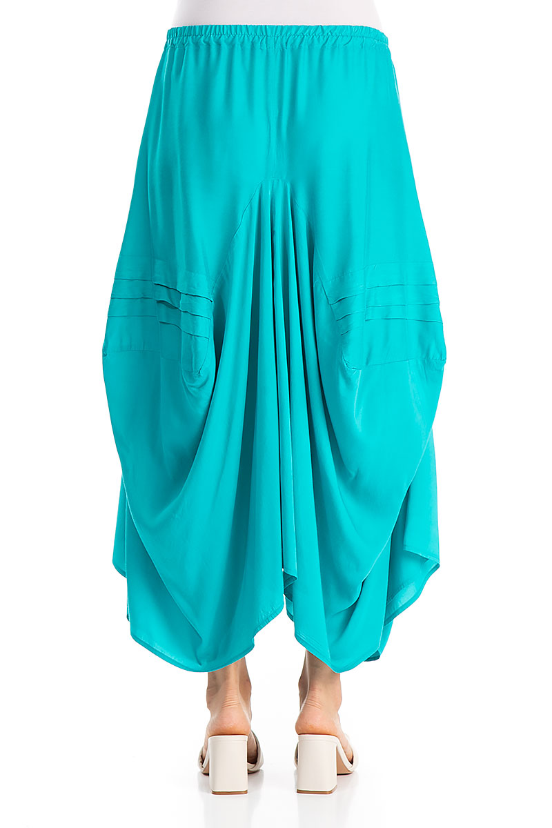 Long Draped Ocean Silk Bamboo Skirt