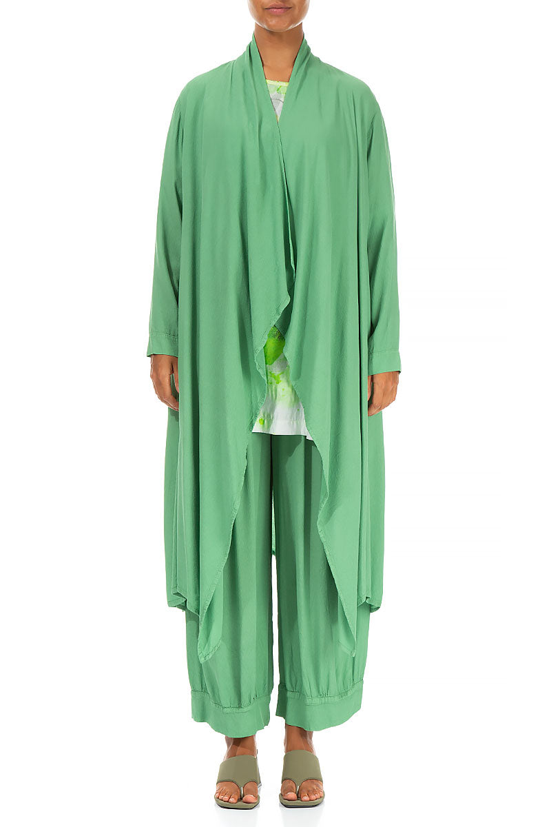 Open Spring Green Viscose Jacket