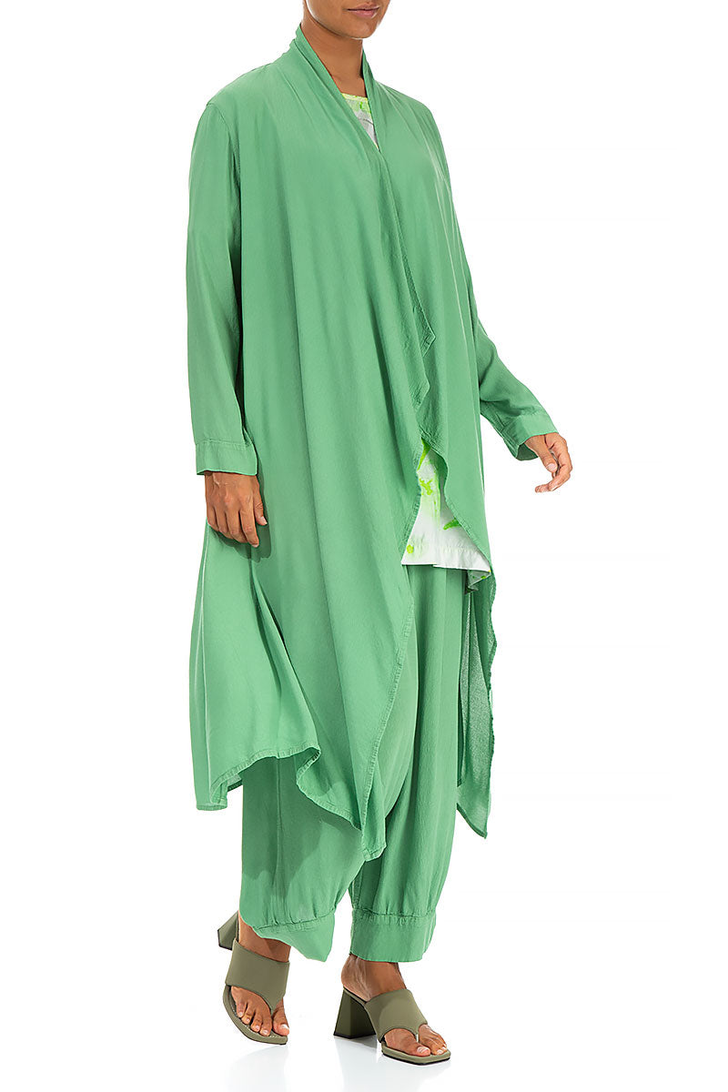 Open Spring Green Viscose Jacket