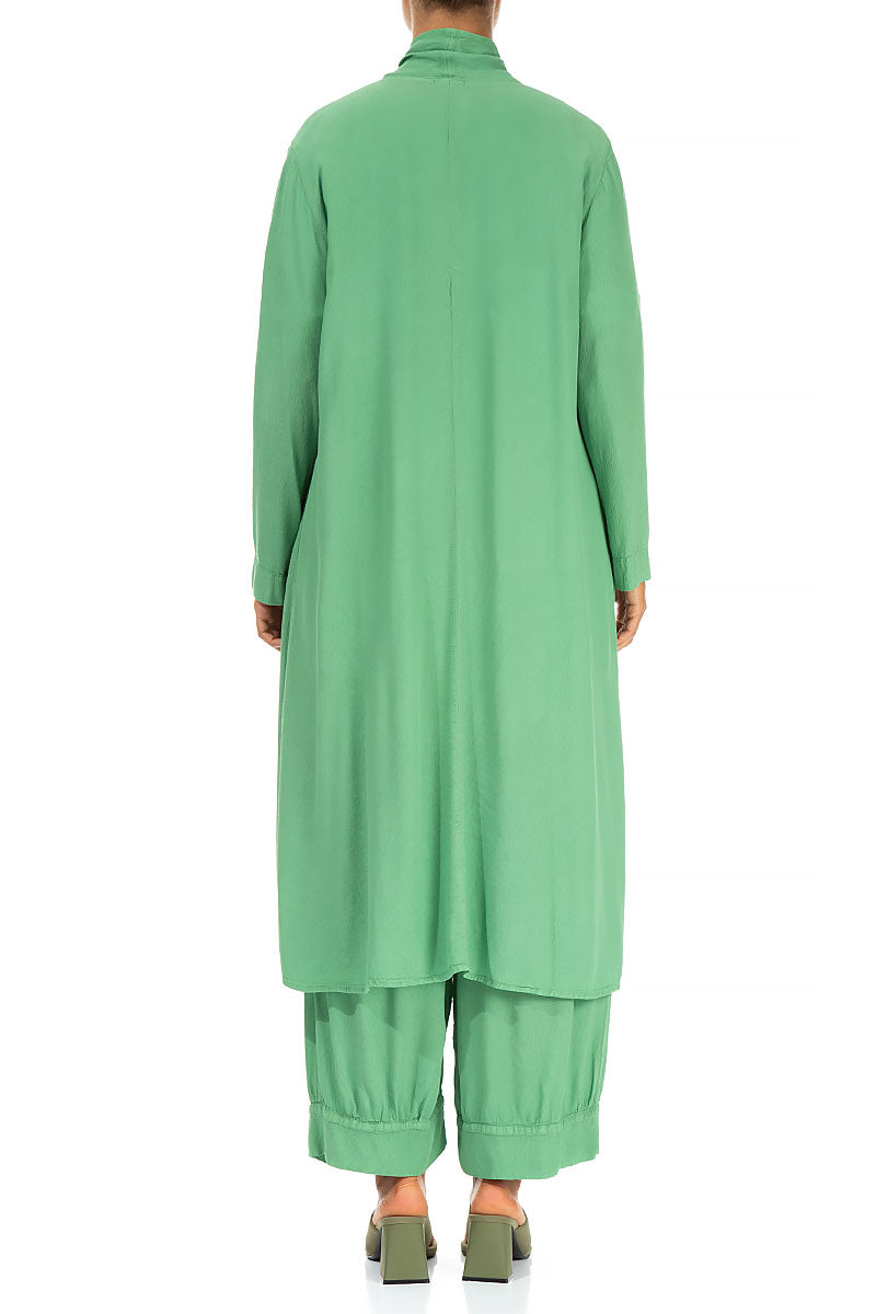 Open Spring Green Viscose Jacket