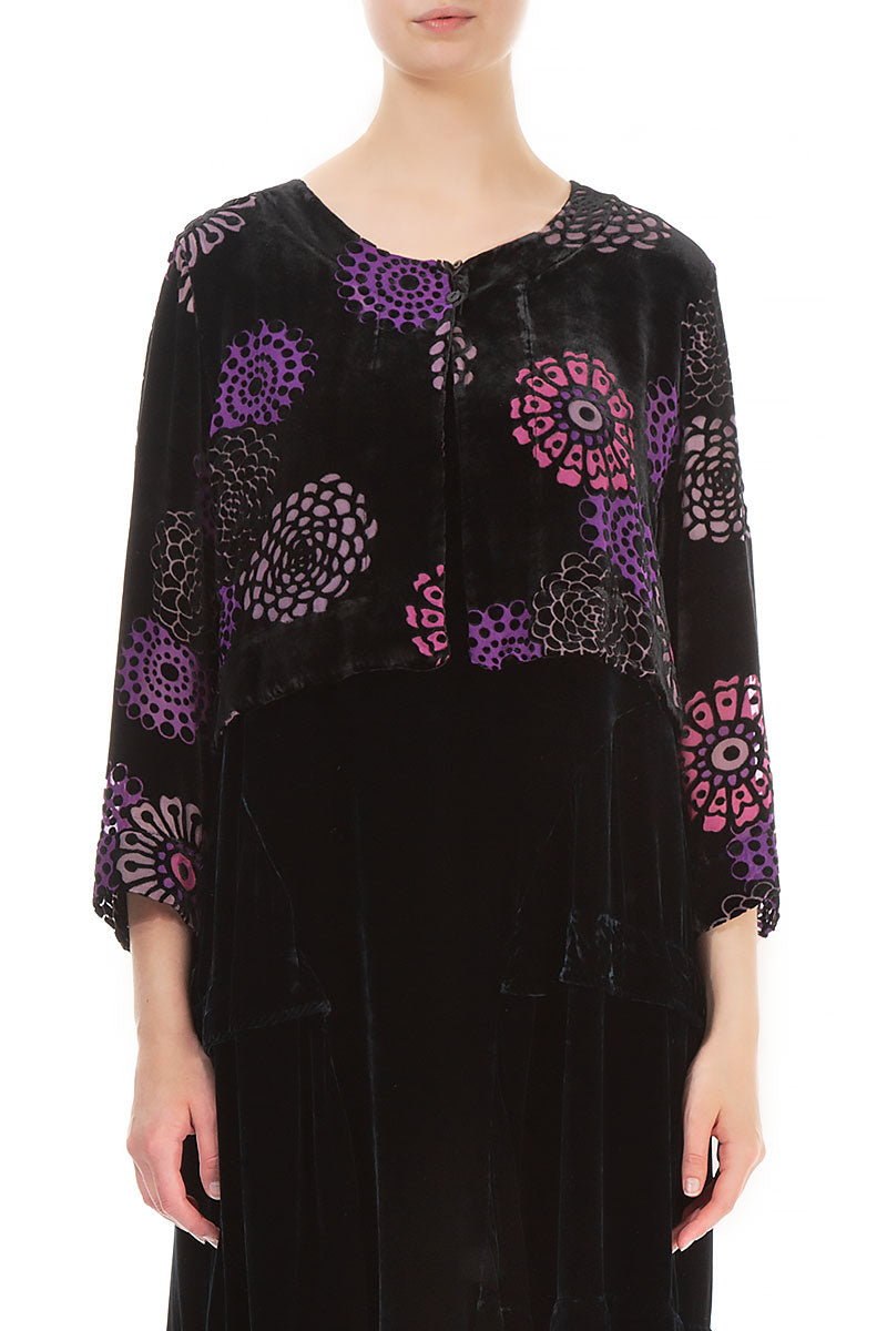 Short Flowers Devoré Silk Velvet Jacket