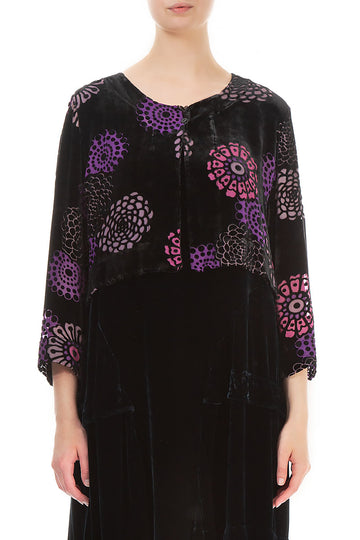 Short Flowers Devoré Silk Velvet Jacket