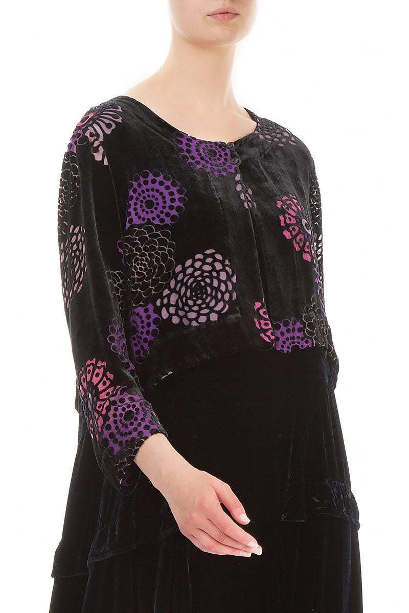 Short Flowers Devoré Silk Velvet Jacket