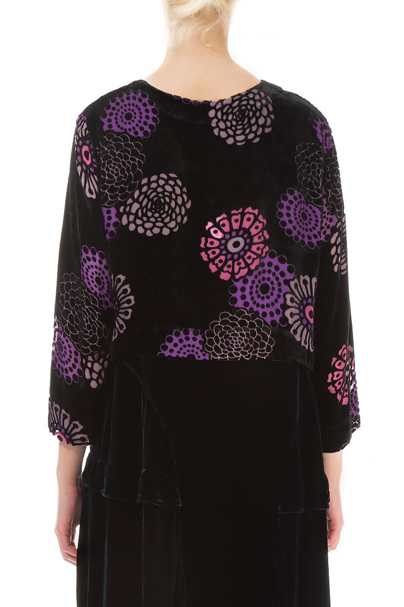 Short Flowers Devoré Silk Velvet Jacket