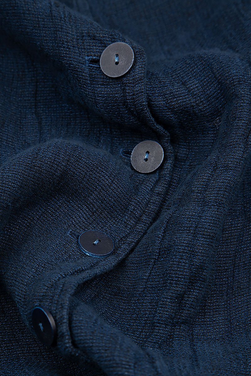 Sleeveless Cobalt Blue Mélange Linen Dress