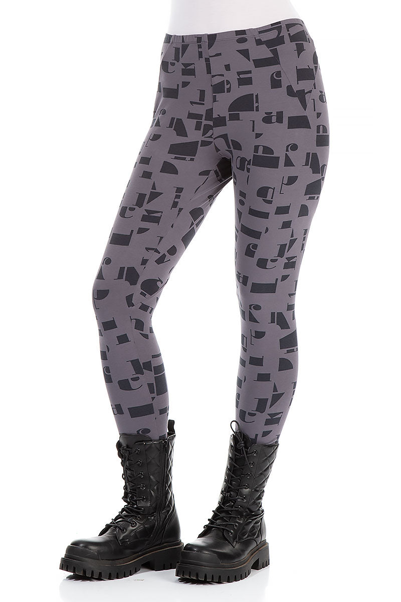 Iron Letters Cotton Leggings