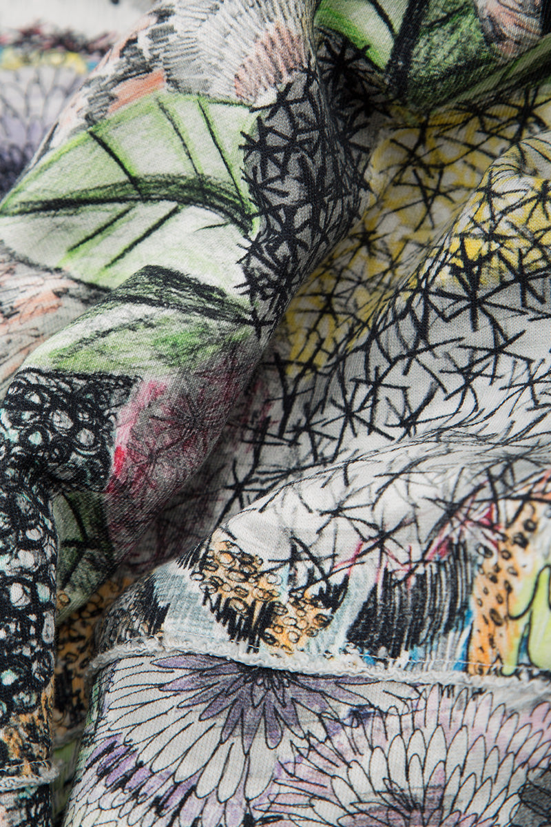 Midi Sleeveless Botanical Linen Dress