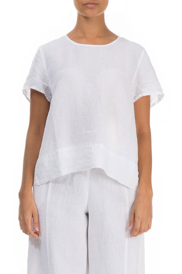 Minimalist White Linen Blouse - GRIZAS | Natural Contemporary Womenswear