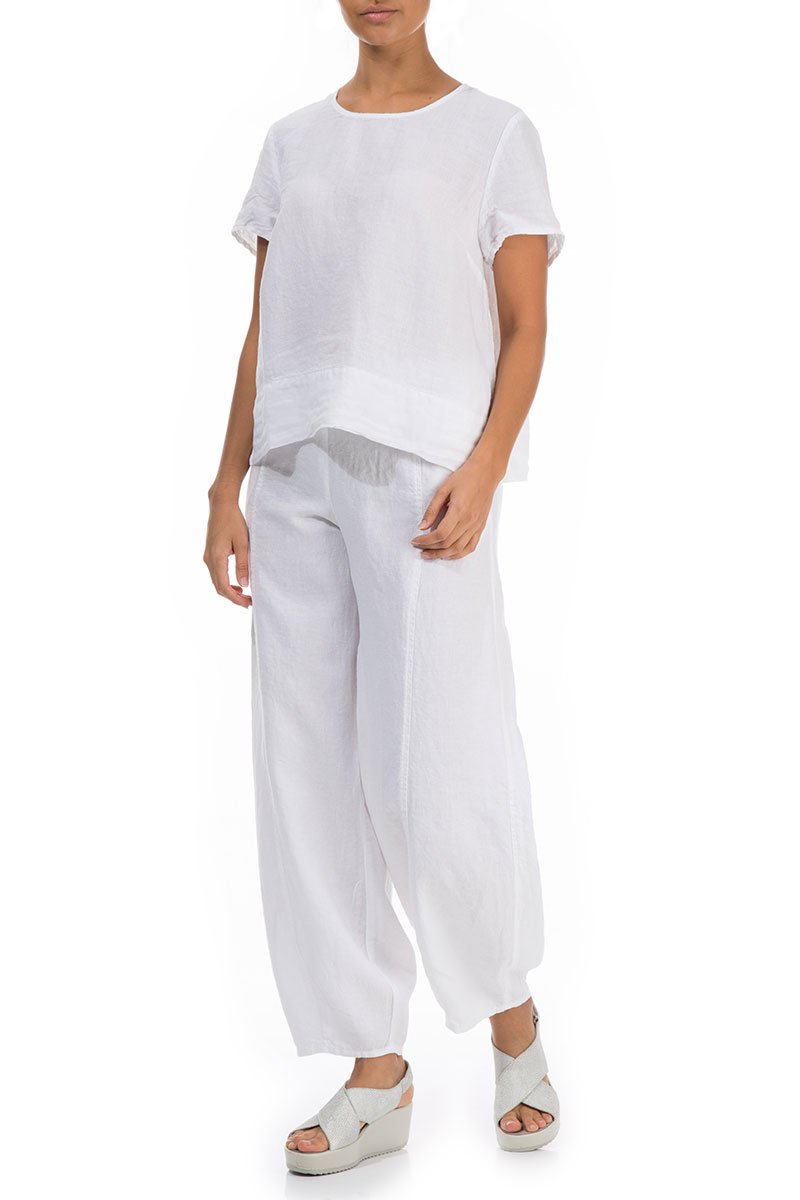 Minimalist White Linen Blouse - GRIZAS | Natural Contemporary Womenswear