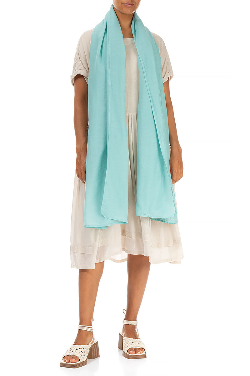Mint Green Silk Cotton Scarf