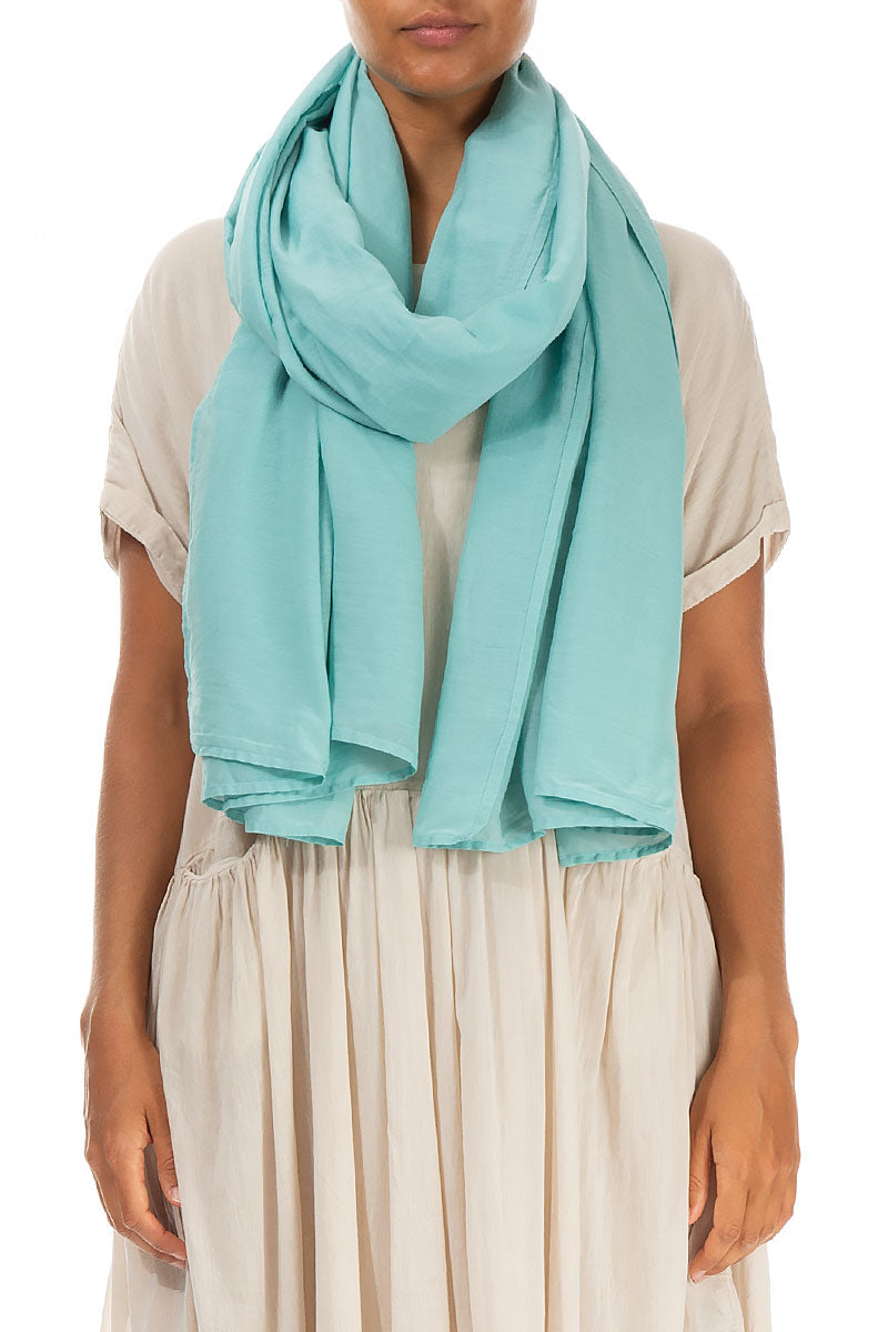 Mint Green Silk Cotton Scarf