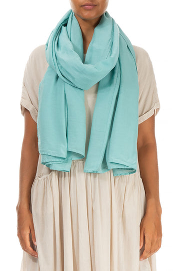 Mint Green Silk Cotton Scarf