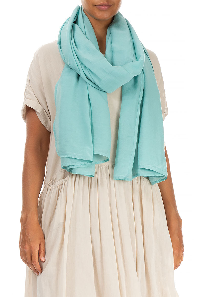 Mint Green Silk Cotton Scarf