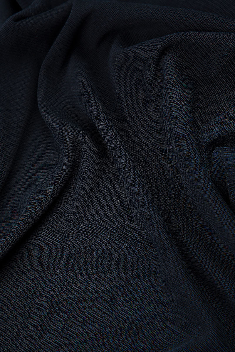 Navy Tulle Silk Blouse