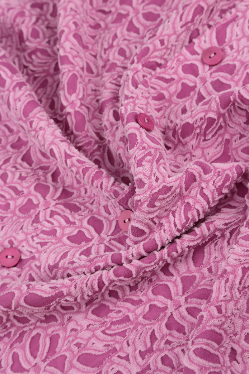 Open Floral Wild Berry Silk Jacket