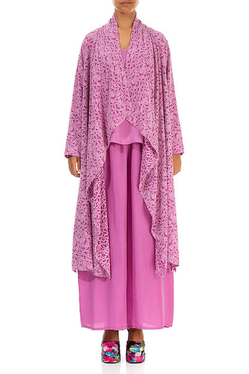 Open Floral Wild Berry Silk Jacket