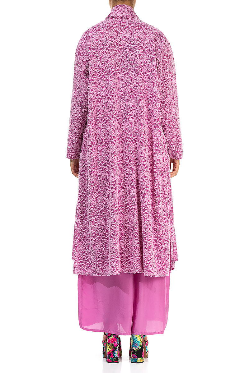 Open Floral Wild Berry Silk Jacket