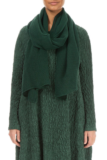 Pine Green Mesh Silk Rayon Scarf