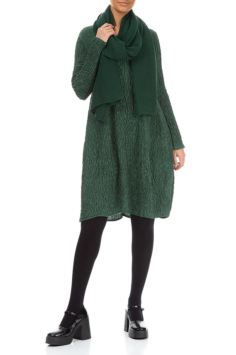 Pine Green Mesh Silk Rayon Scarf