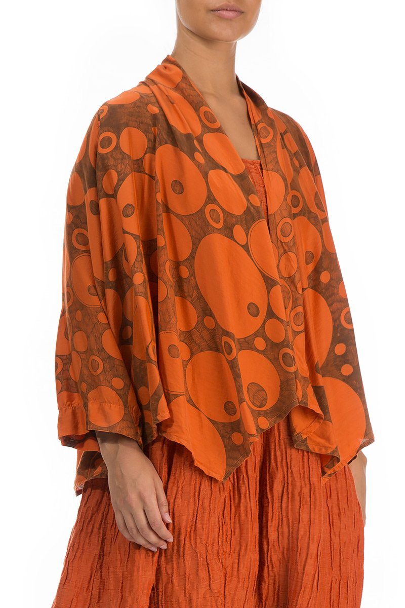Printed Saffron Bamboo Jacket - GRIZAS | Natural Contemporary Womenswear