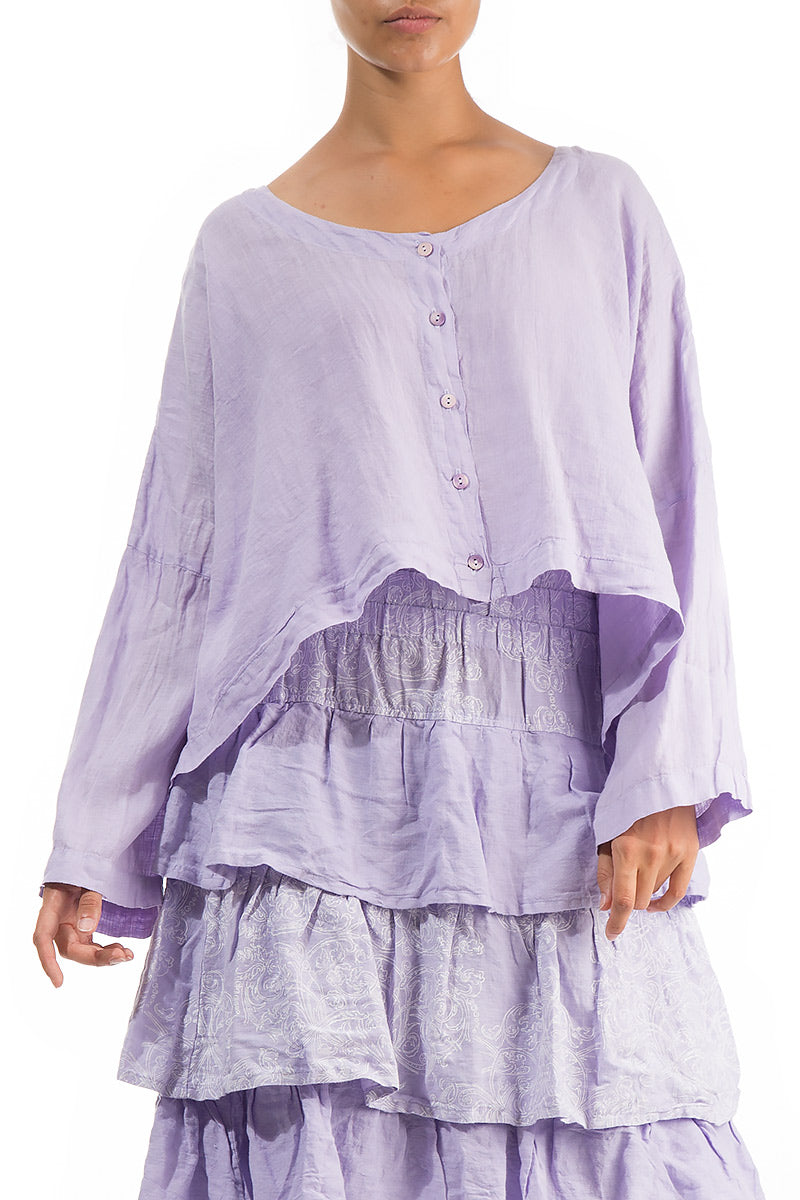 Loose Purple Linen Jacket