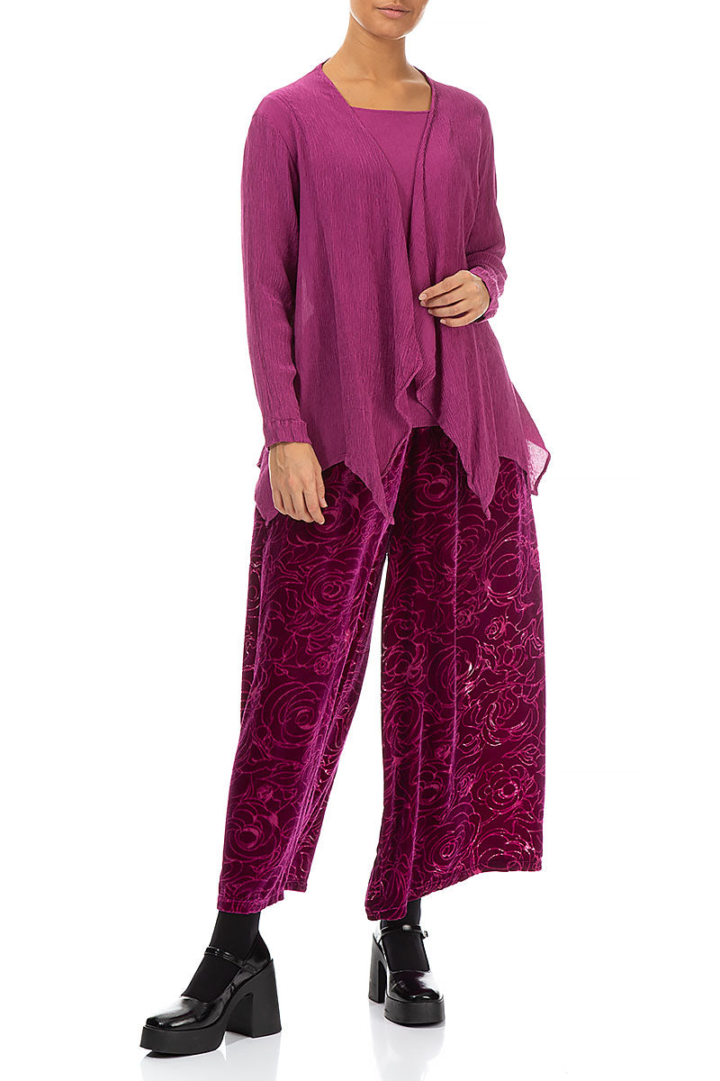 Royal Fuchsia Silk Jacket - Blouse