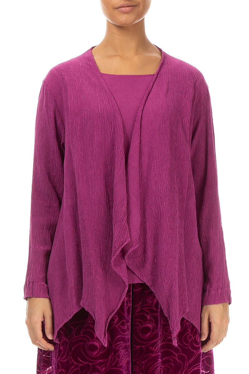 Royal Fuchsia Silk Jacket - Blouse