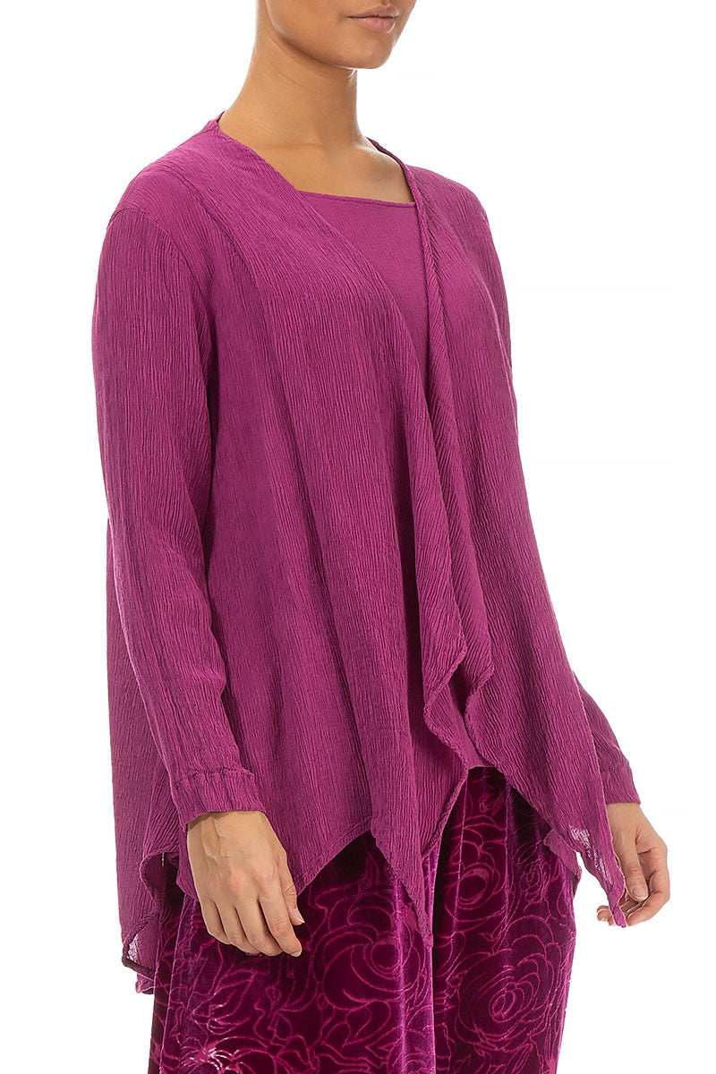 Royal Fuchsia Silk Jacket - Blouse