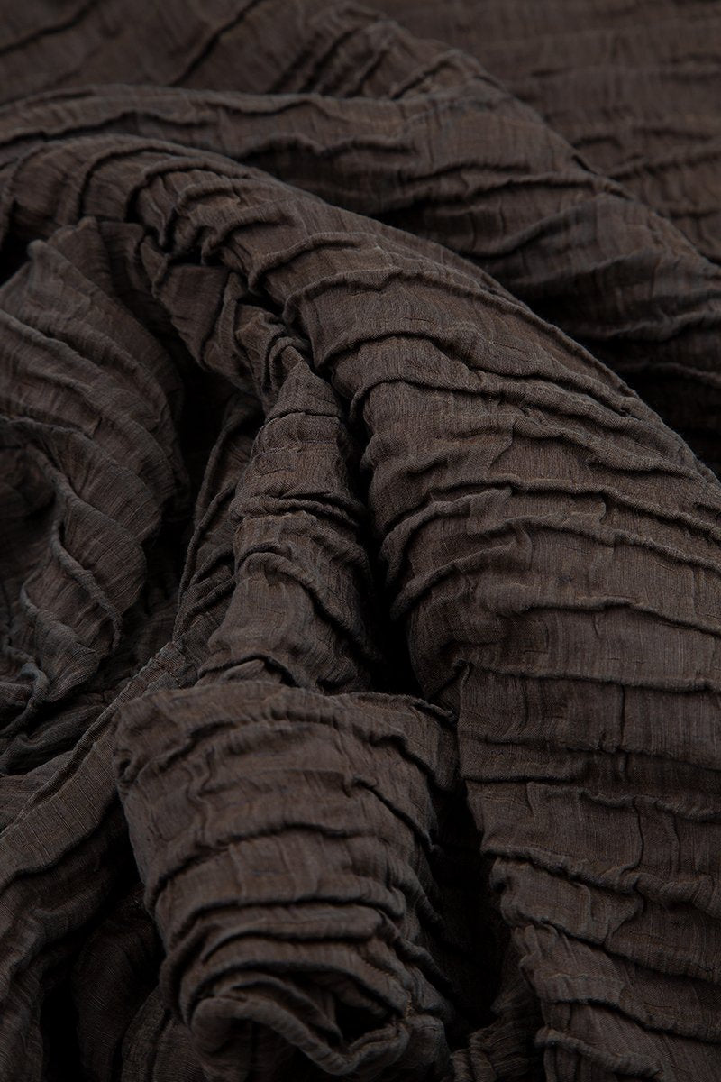 Crinkled Ash Silk Linen Dress