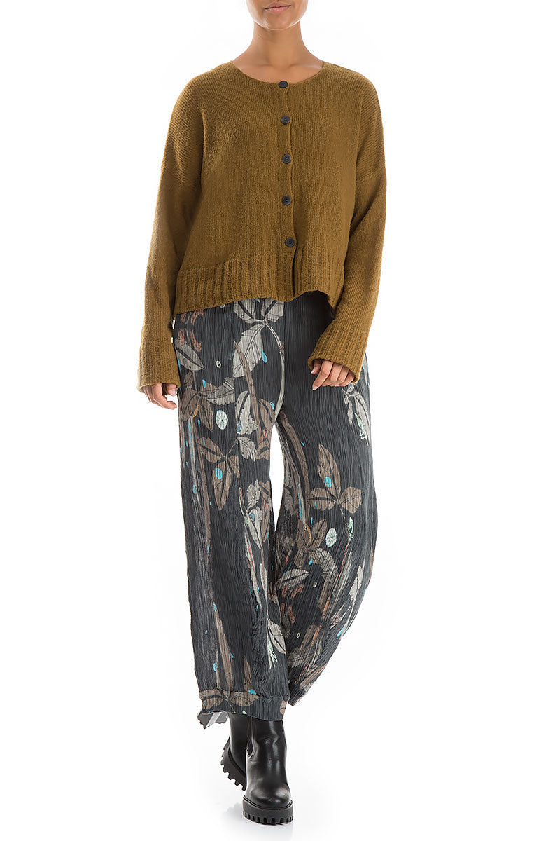 Short Mustard Wool Cardigan