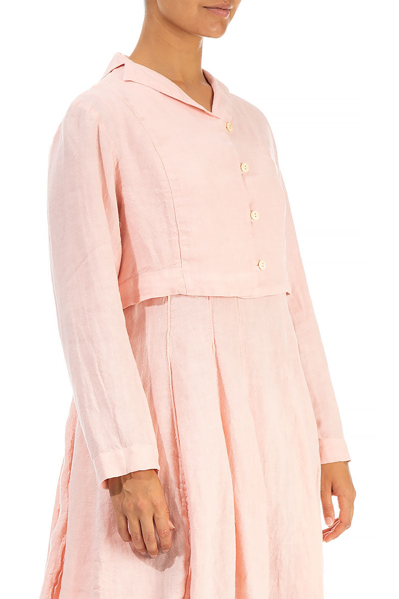 Short Peach Pink Linen Jacket