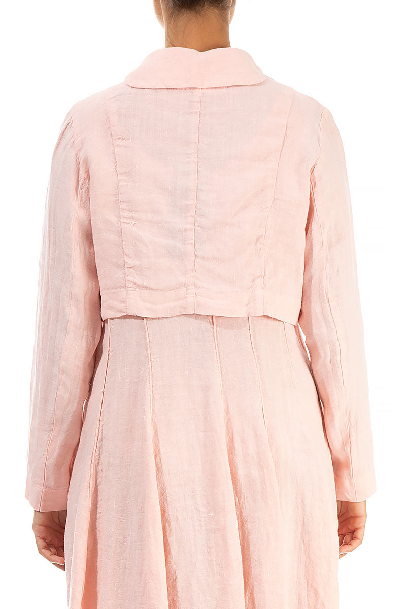 Short Peach Pink Linen Jacket
