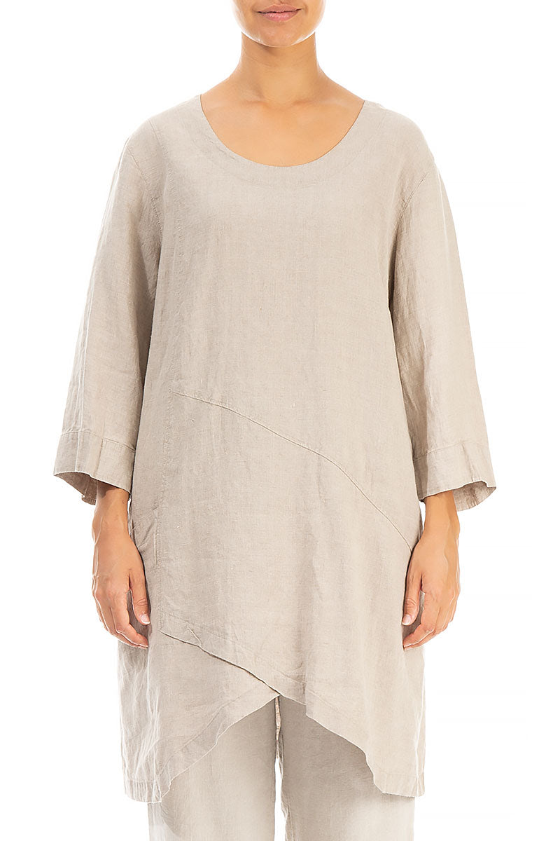 Side Pocket Natural Linen Tunic