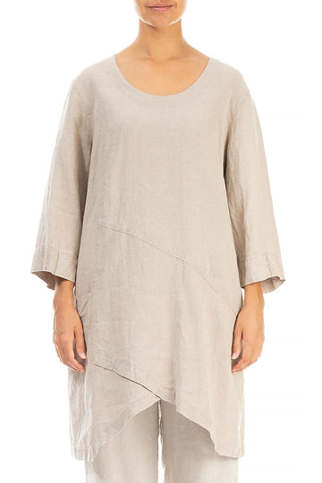 Side Pocket Natural Linen Tunic