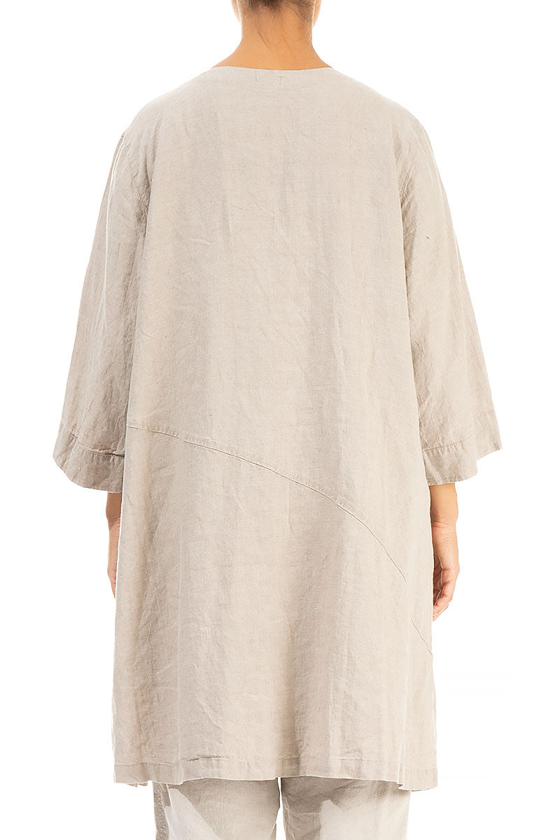 Side Pocket Natural Linen Tunic