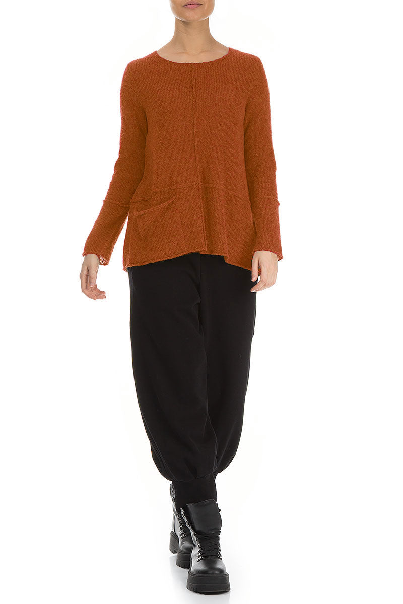 Side Pocket Saffron Wool Sweater