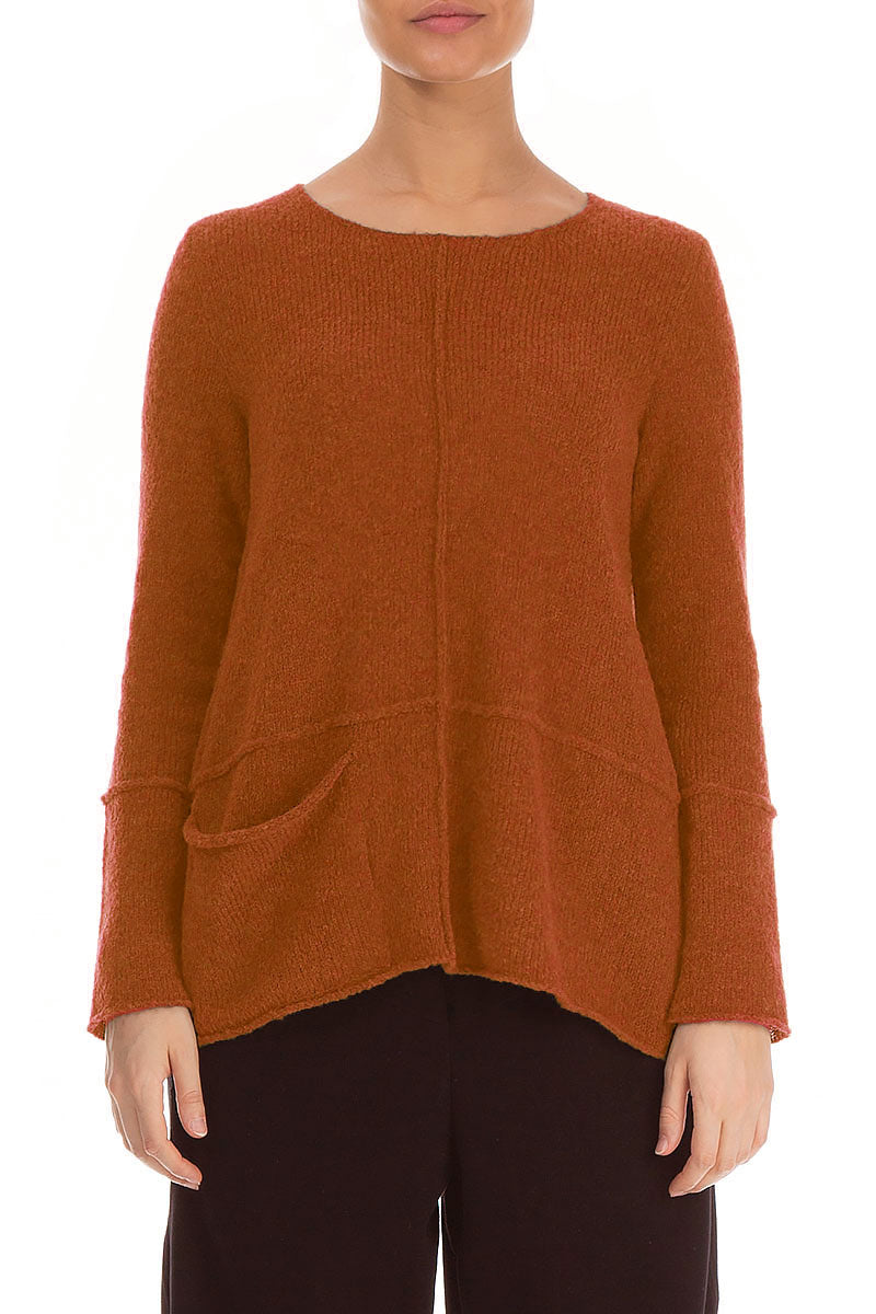 Side Pocket Saffron Wool Sweater