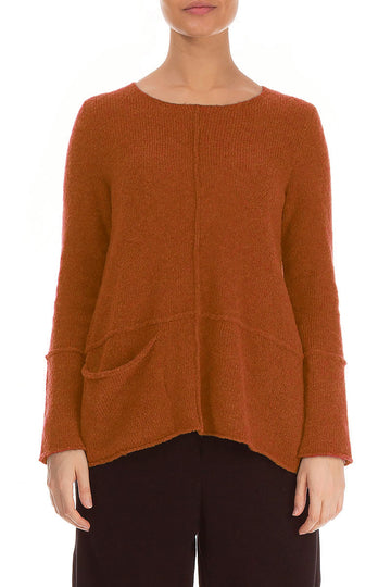 Side Pocket Saffron Wool Sweater