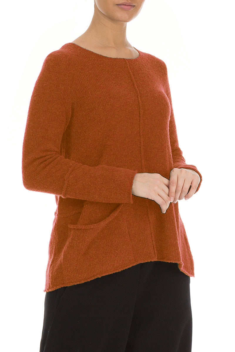 Side Pocket Saffron Wool Sweater