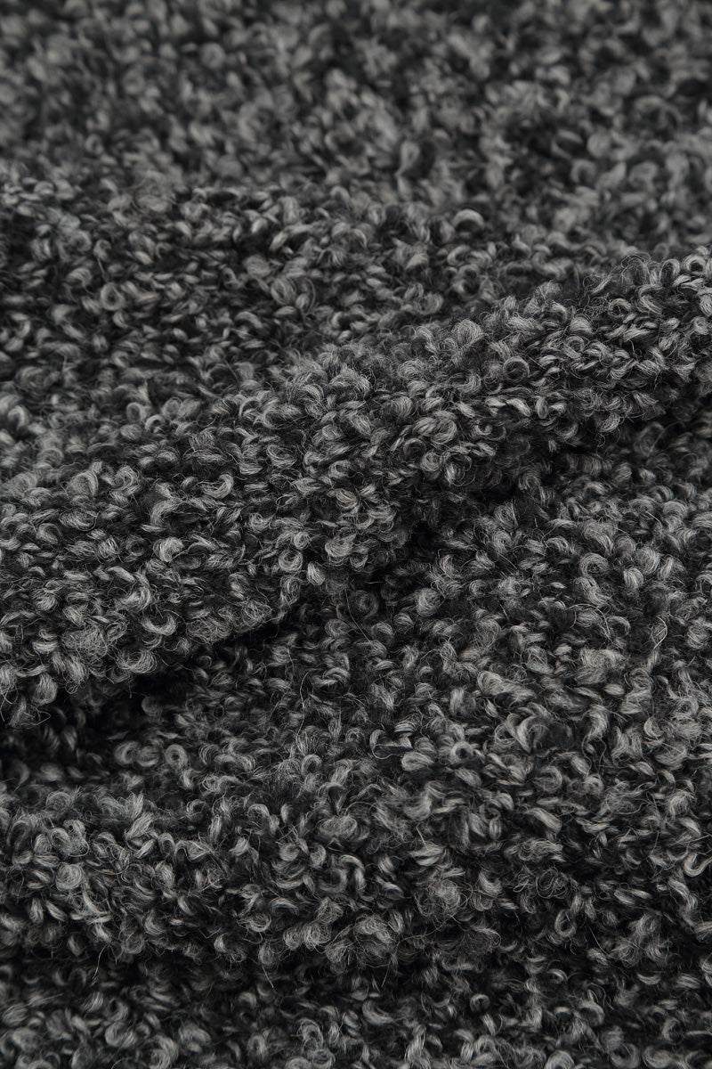 Side Pockets Mélange Grey Alpaca Wool Cardigan