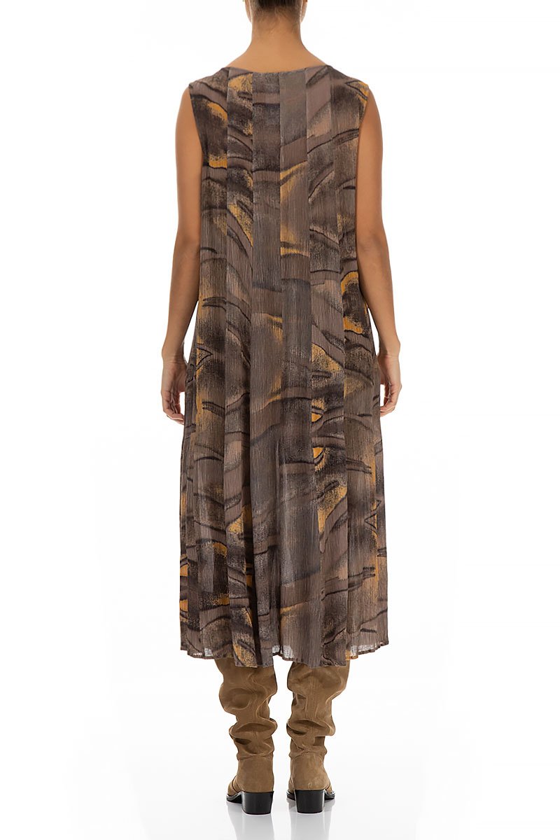 Sleeveless Barnwood Silk Viscose Dress